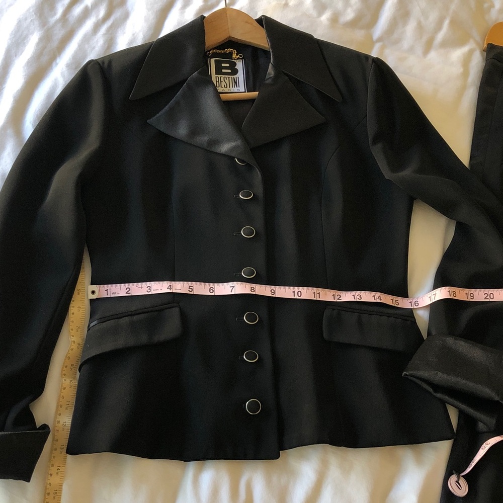 2pc Suit BESTINI PARIS Back To The Office Ready! Tuxedo like lace-up back! Black - Picture 14 of 17